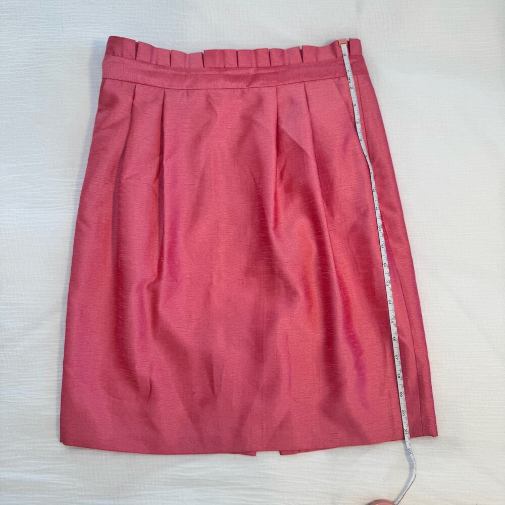 Alice + Olivia Toni Paper-Bag Skirt Satin Pink Women’s 8 Pencil Office Barbie - Picture 7 of 16